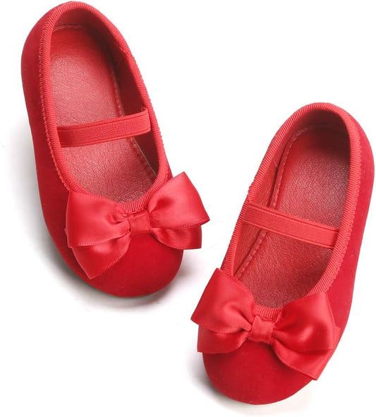 Toddler Flower Girl Dress Shoes - Girl Ballet Flats Party School Shoes Wedding