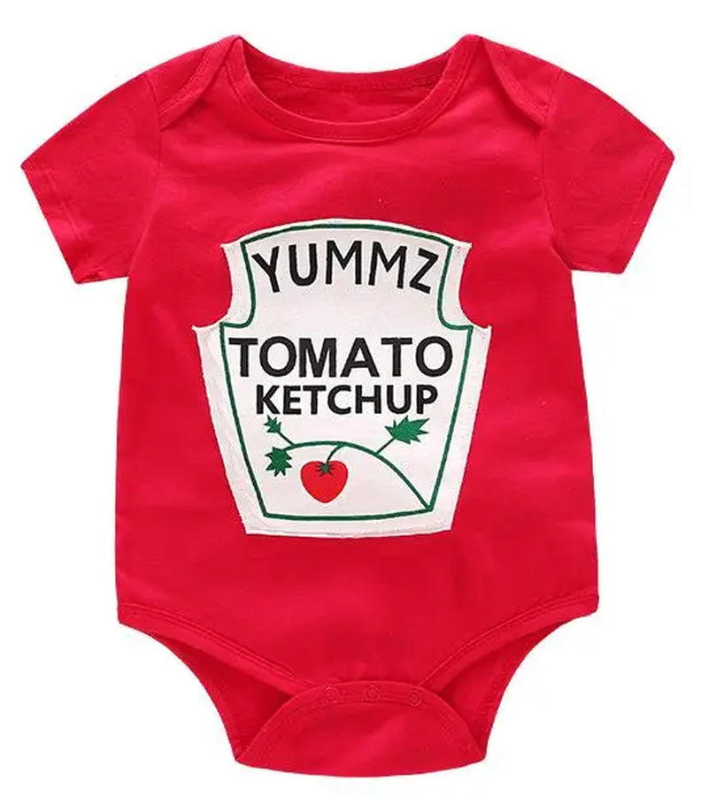 Yummz Tomato Ketchup Yellow Mustard Red and Yellow Bodysuit Baby Boy Twins Baby Clothes Twins Baby Boys Girls DS9