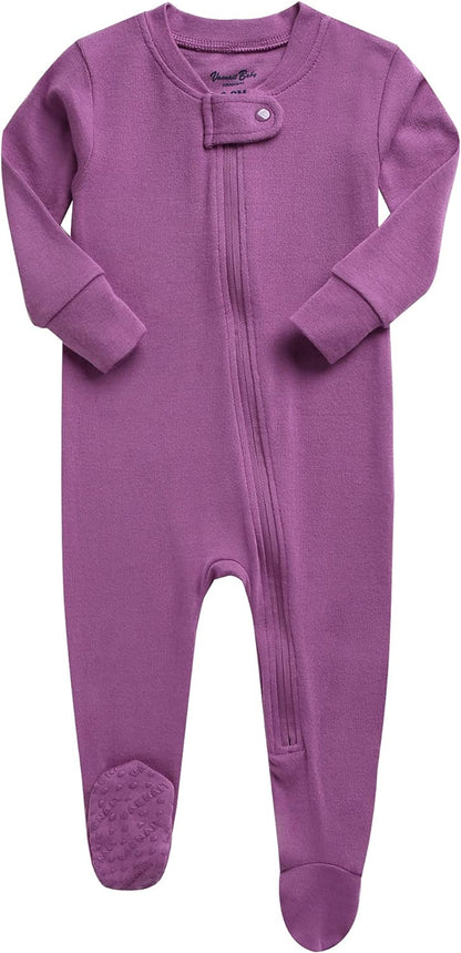 Preemie Infant Boys Girls Footie Pajama Footed Onepiece Solid Sleep and Play Pajamas Available Newborn-2T