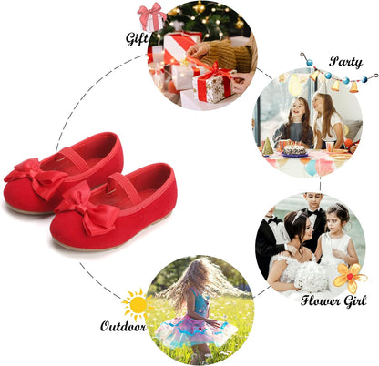 Toddler Flower Girl Dress Shoes - Girl Ballet Flats Party School Shoes Wedding