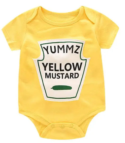 Yummz Tomato Ketchup Yellow Mustard Red and Yellow Bodysuit Baby Boy Twins Baby Clothes Twins Baby Boys Girls DS9