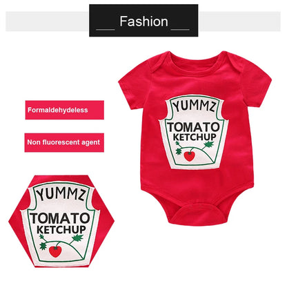 Yummz Tomato Ketchup Yellow Mustard Red and Yellow Bodysuit Baby Boy Twins Baby Clothes Twins Baby Boys Girls DS9