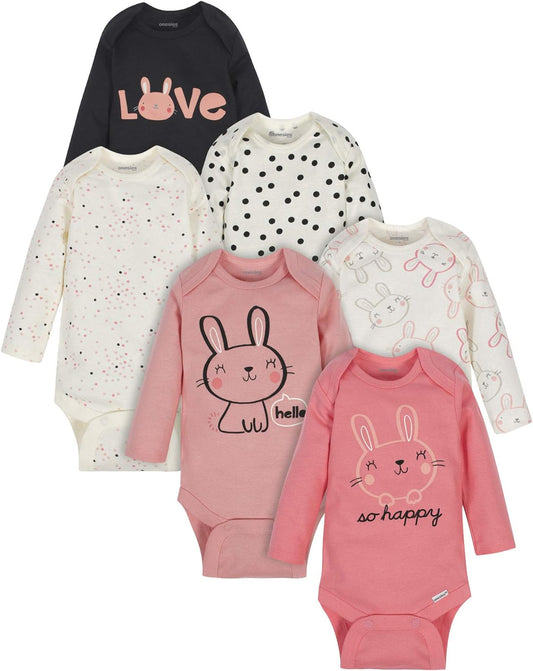 Brand Baby-Girls 6-Pack Long Sleeve Bodysuits